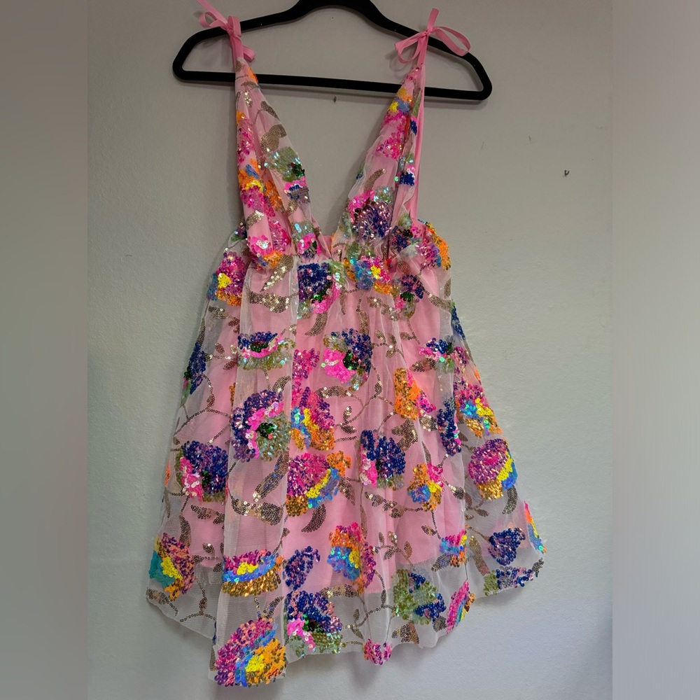 Pink sequin dress